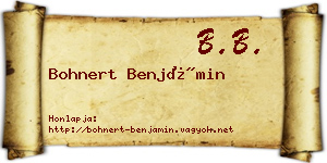 Bohnert Benjámin névjegykártya